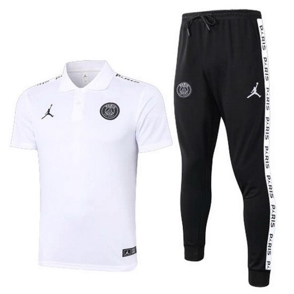 Polo Conjunto Completo Paris Saint Germain 2020-21 Blanco Negro